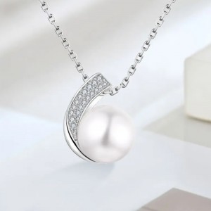 Сребърен пръстен Hongde 925 с диаманти и перли&Персонализиран комплект пръстени за колие